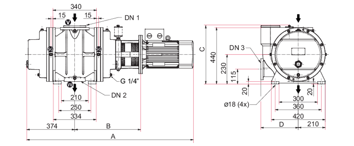 Okta 2000 M羅茨真空泵 Okta 2000 M羅茨真空泵