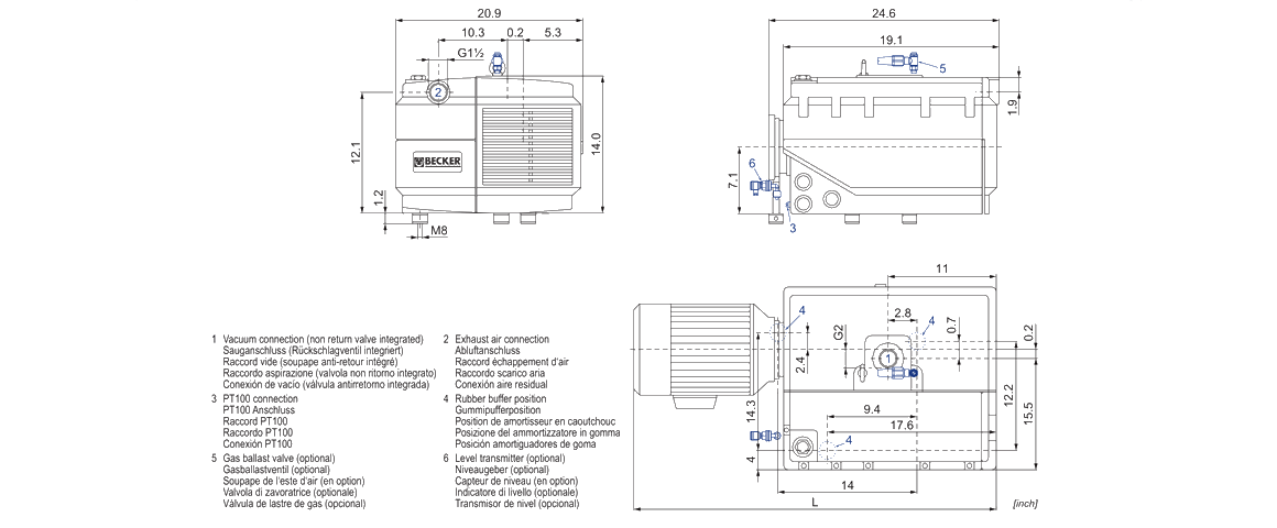 U4.190F/K旋片真空泵 U4.190F/K旋片真空泵