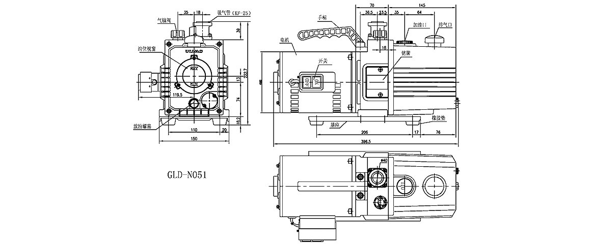GLD-N051旋片真空泵 GLD-N051旋片真空泵